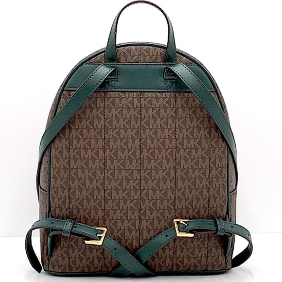 MICHAEL KORS KENLY MEDIUM BACKPACK Racing Green/ Brown signature color - Picture 3 of 16